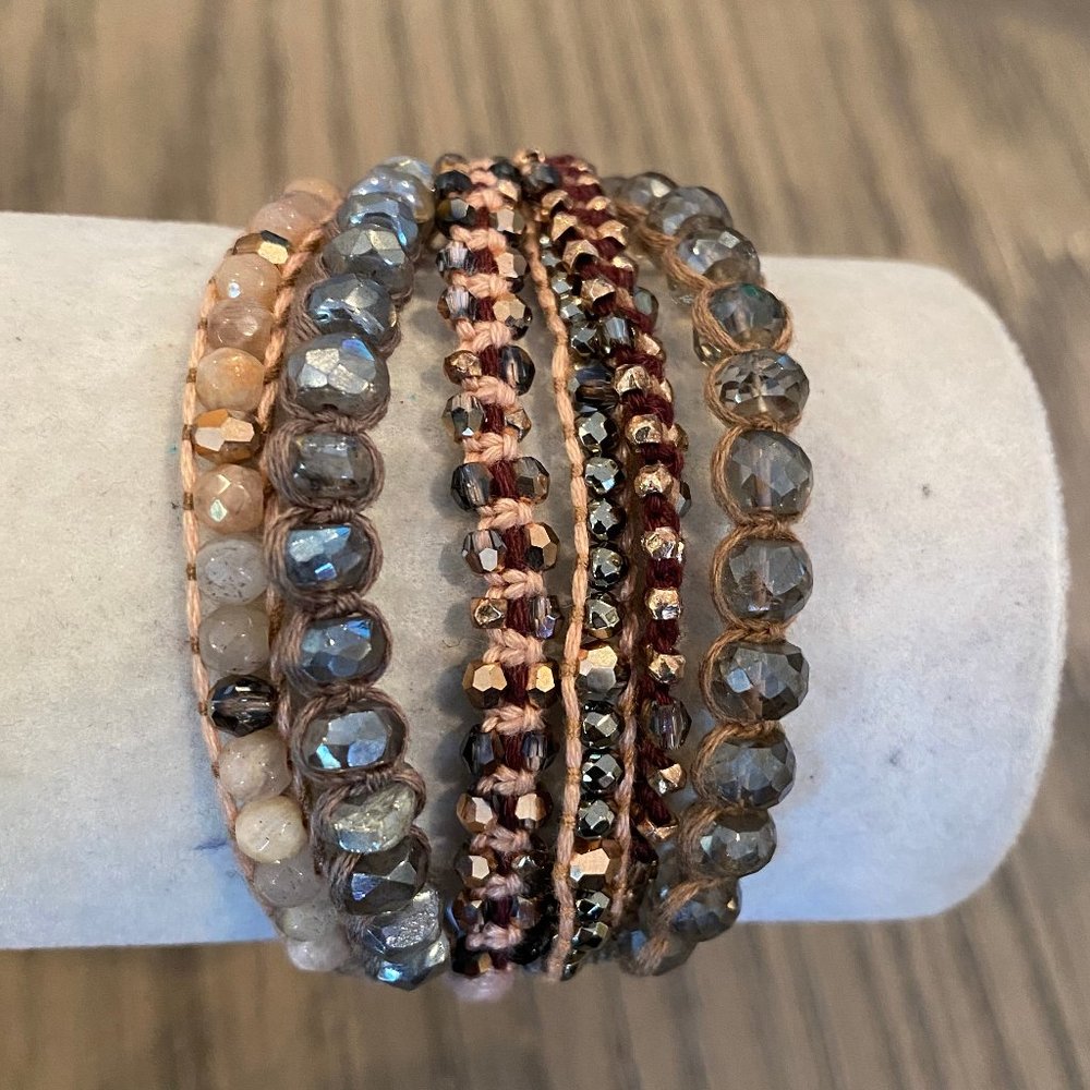 New Auth Chan Luu Rose Gold Mix Multi Strand Singl